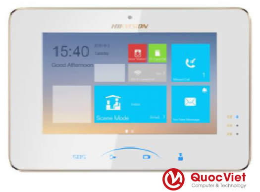 M&agrave;n h&igrave;nh chu&ocirc;ng cửa IP WIFI cảm ứng 7&ldquo;, DS-KH8301-WT