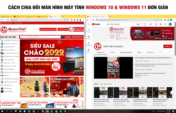 Cách chia đôi màn hình máy tính Windows 10 & Windows 11 đơn giản