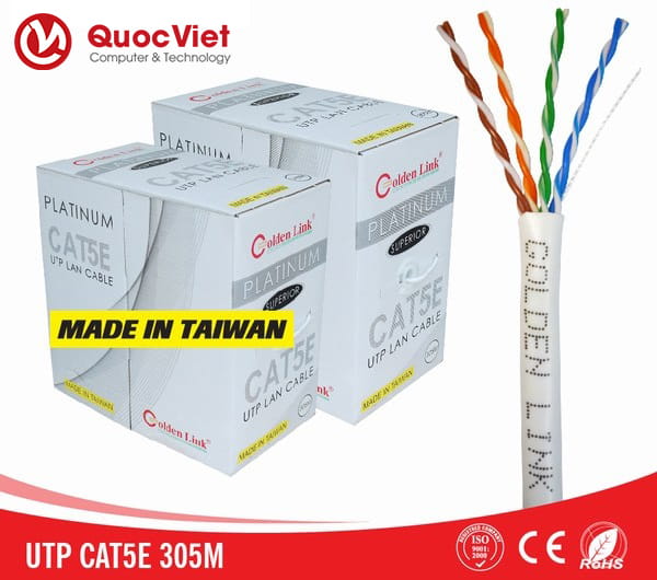 Dây mạng Golden Link UTP cat5e Platium Taiwan