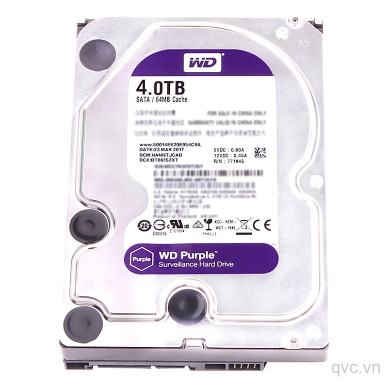 Ổ cứng HDD Western 4TB Purple (WD43PURZ)