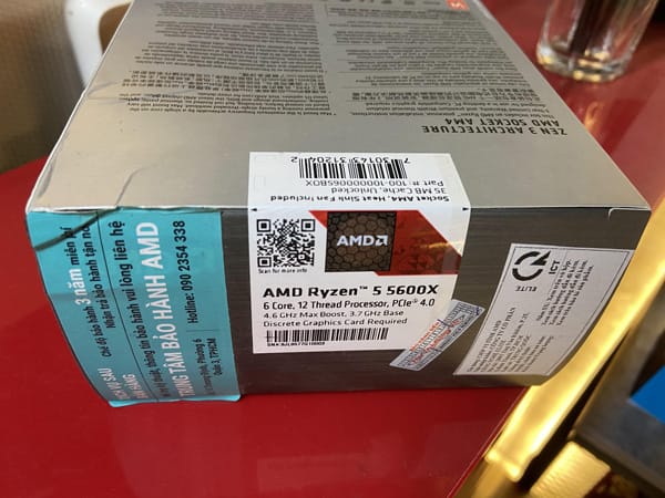 CPU AMD Ryzen 5 5600X (3.7 GHz Upto 4.6GHz /6 Cores,/12 Threads / SK AM4)
