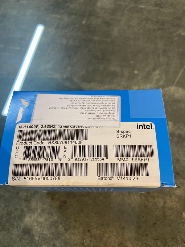CPU Intel Core i5-11400F (2.6GHz turbo up to 4.4Ghz, 6 nhân 12 luồng, 12MB Cache, 65W) - Socket Intel LGA 1200 BOX