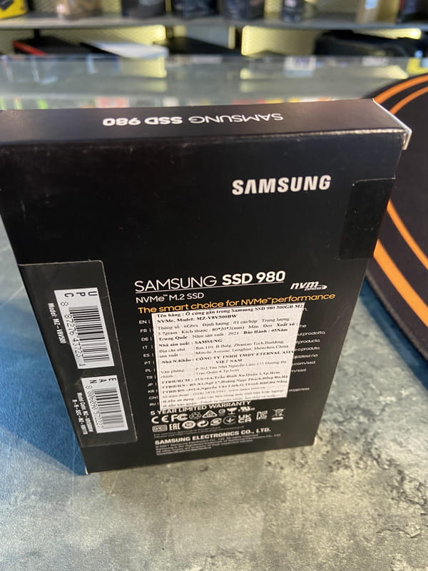 SSD Samsung 980 500GB PCIe NVMe M2.2280 MZ-V8V500BW (đọc: 3100MB/s /ghi: 2600MB/s)
