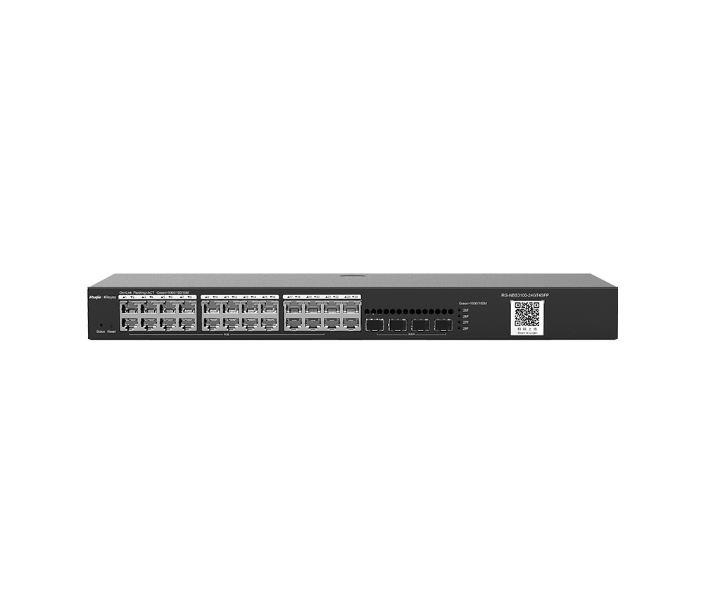 Thiết bị mạng HUB -SWITCH Ruijie RG-NBS3100-24GT4SFP ( 24-Port Gigabit L2 Managed Switch, 24 Gigabit RJ45 Ports )