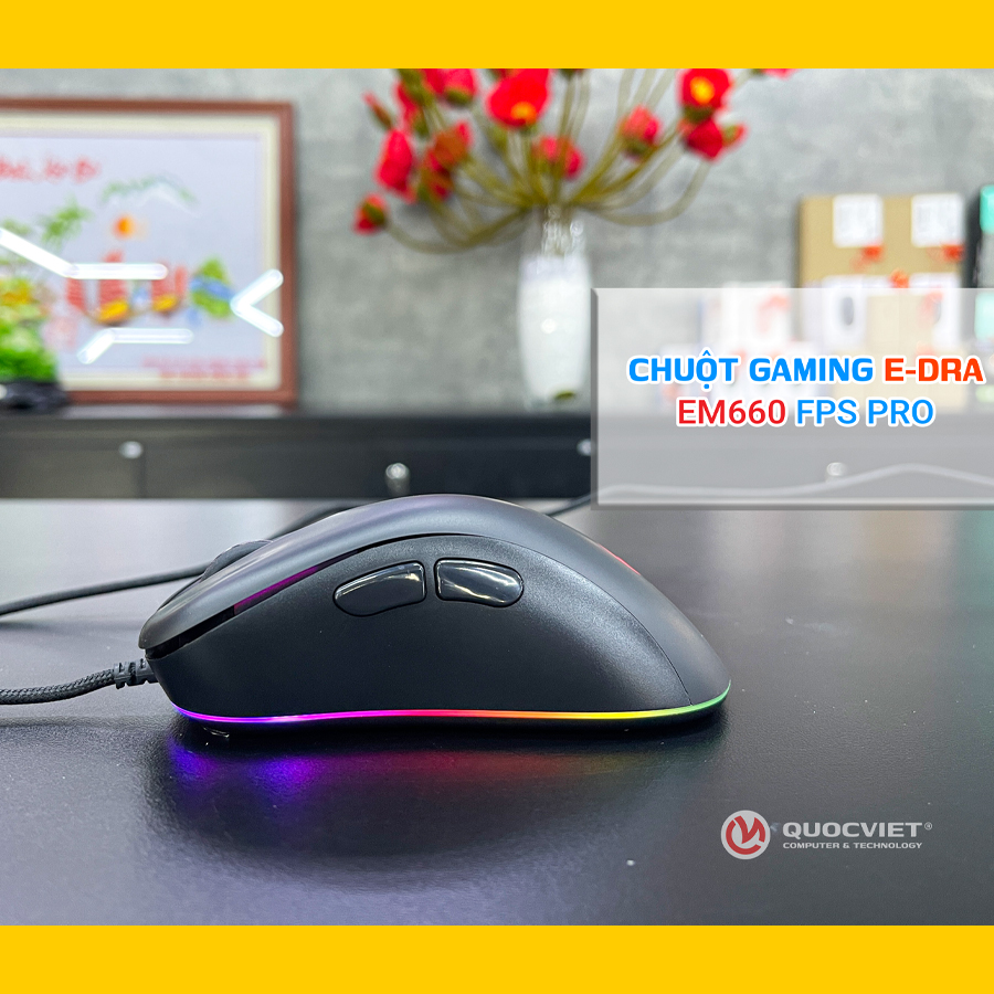 Chuột gaming E-Dra EM660 Pro FPS (USB/RGB/Đen)