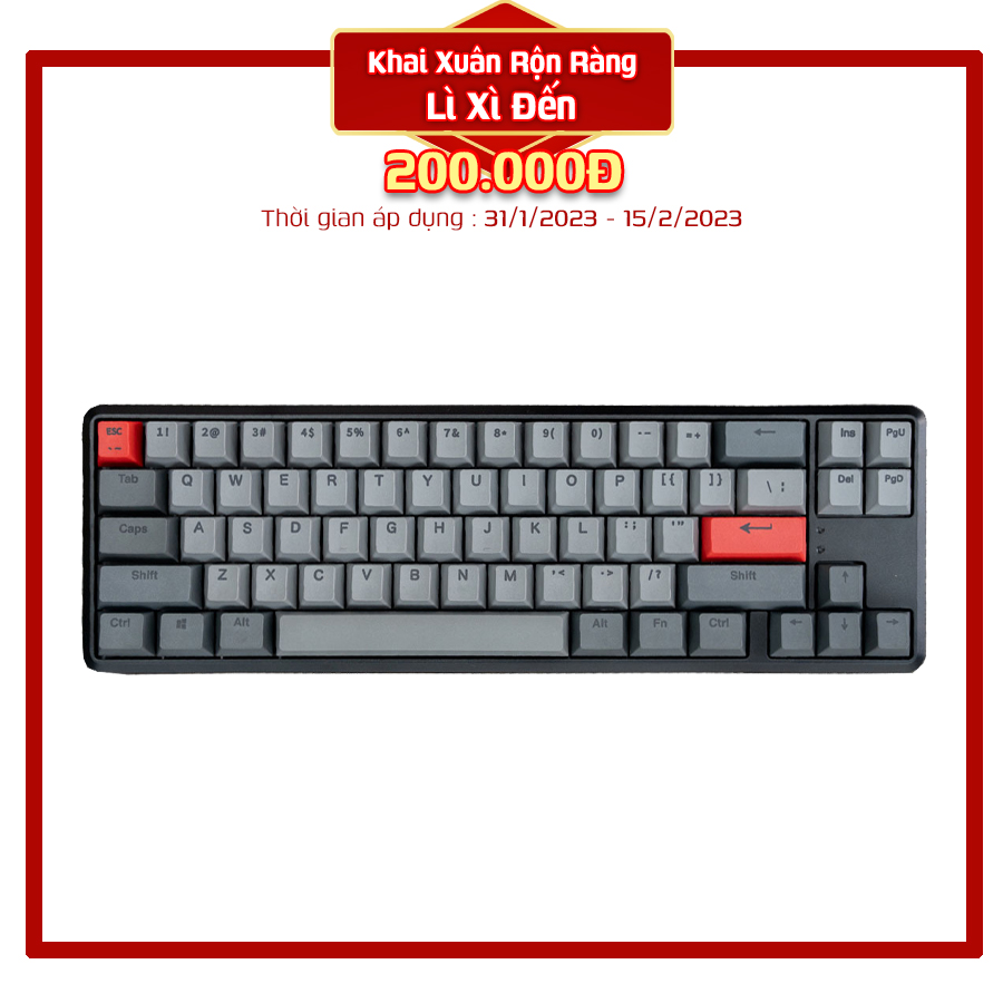 Key E-DRA EK368w V2 Blood Red switch (Wireless 2.4Ghz,Bluetooth 5.0)