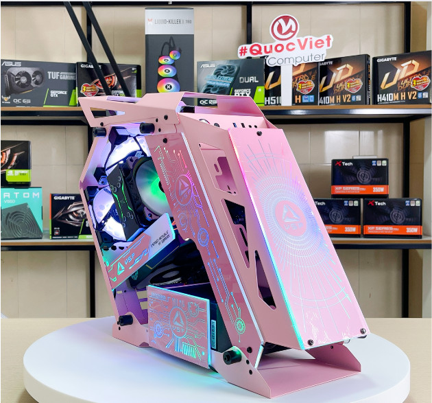 VỎ CASE VSP E-ROG ES1 GAMING PINK ( M-ATX) ( NO FAN)