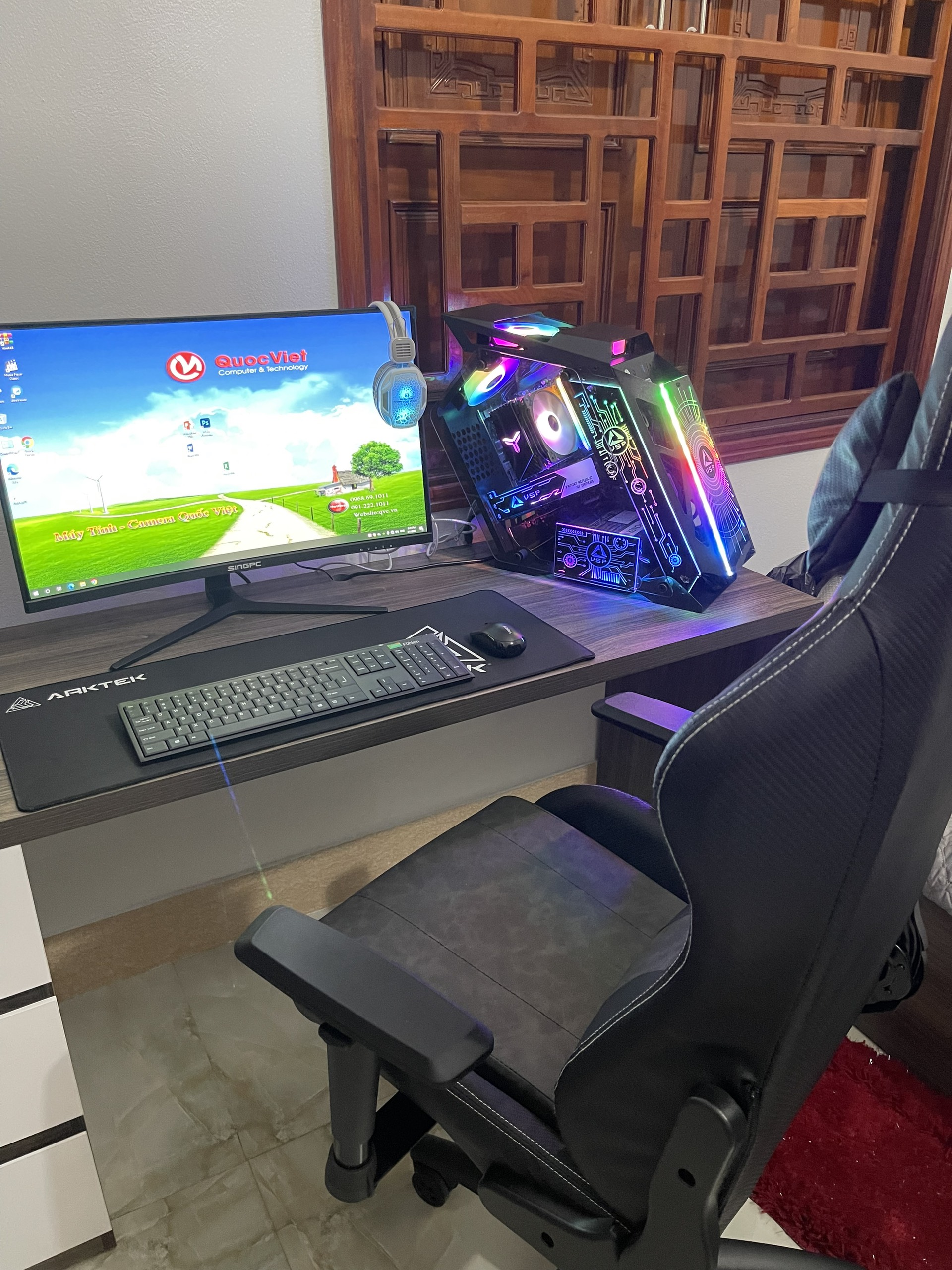 VỎ CASE VSP E-ROG ES1 GAMING BLACK ( M-ATX) ( NO FAN)