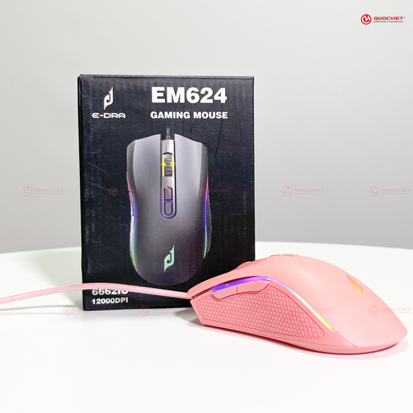 Chuột E-DRA Gaming EM624 Pink ( USB)