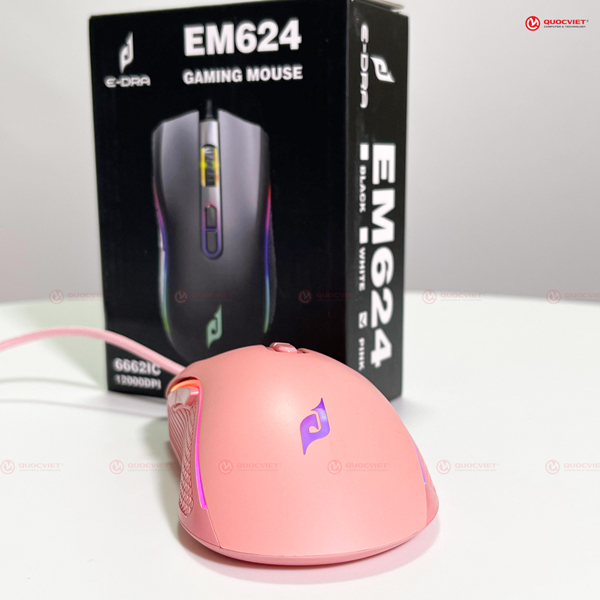 Chuột E-DRA Gaming EM624 Pink ( USB)