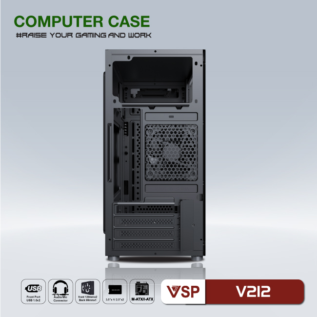 Vỏ Case VSP V212 Gaming 2 FAN ( NO FAN)