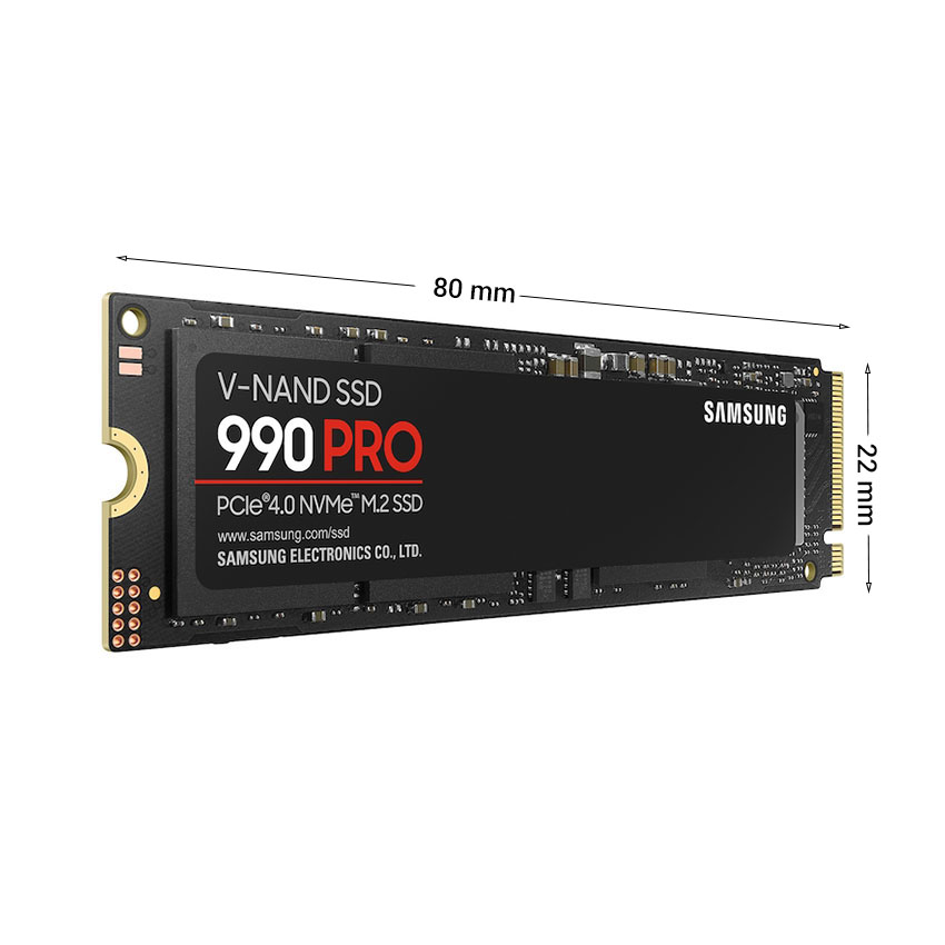 Ổ CỨNG SSD SAMSUNG 990 PRO 2TB PCIE 4.0X4 (ĐỌC 7450MB/S - GHI 6900MB/S) - (MZ-V9P2T0BW) 