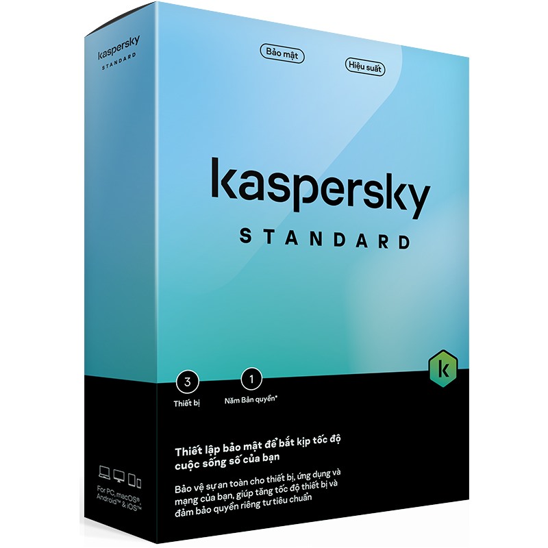 Phần mềm diệt virut Kaspersky Standard 3 máy