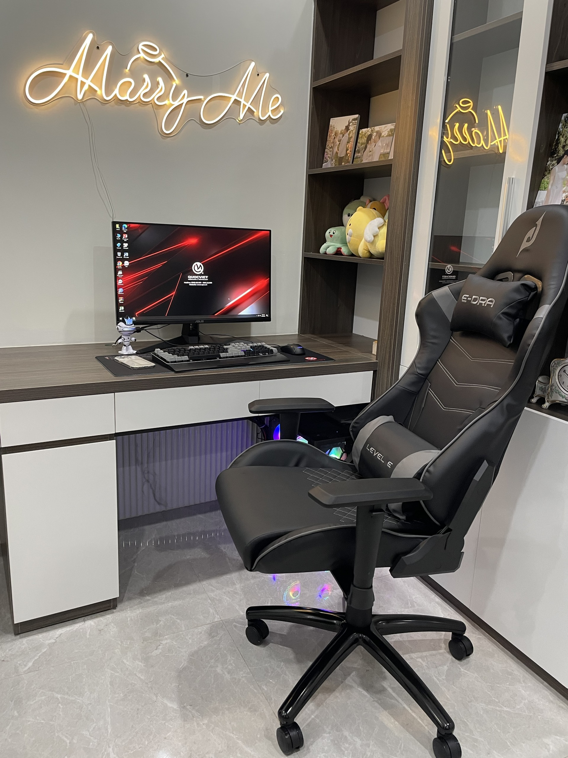 Ghế Game E-DRA LEVEL E - EGC229 (ĐEN XÁM)