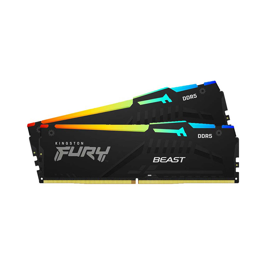 RAM DESKTOP KINGSTON FURY BEAST RGB (KF556C40BBAK2-64) 64GB (2X32GB) - DDR5 5600MHZ