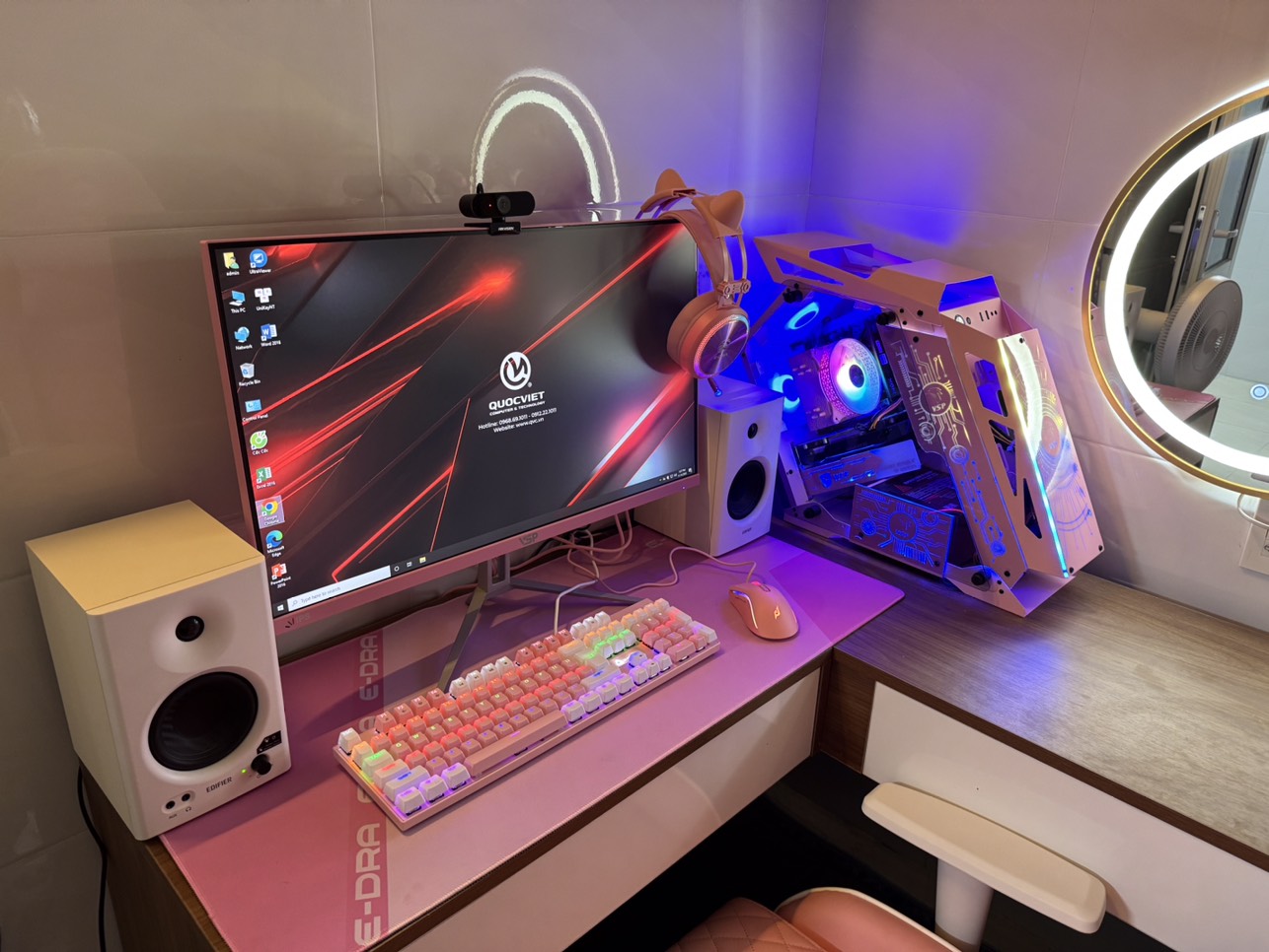 Bộ Pc Màu Hồng Pink Gaming