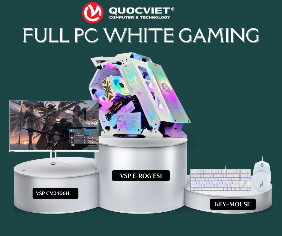 Bộ PC Màu Trắng White Gaming