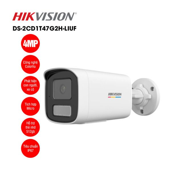 Camera IP 4MP Thân Hikvision DS-2CD1T47G2H-LIUF Colorvu