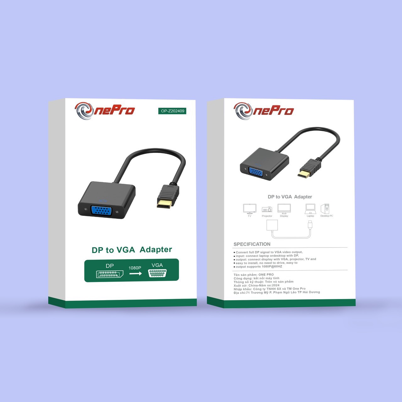 Dây chuyển đổi Display to Vga One Pro (OP-Z202409)