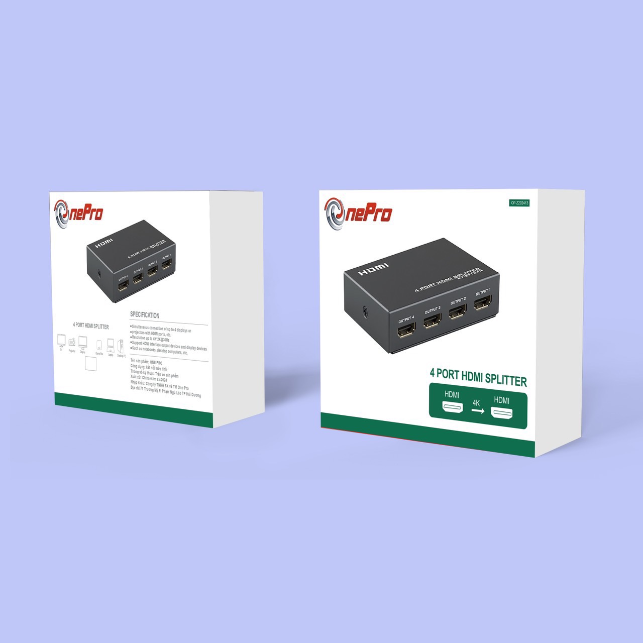 Bộ chia HDMI 1 ra 4 4K One Pro (OP-Z202413)