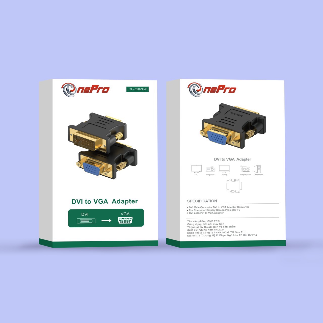 Đầu chuyển đổi DVI to Vga One Pro (OP-Z202426)