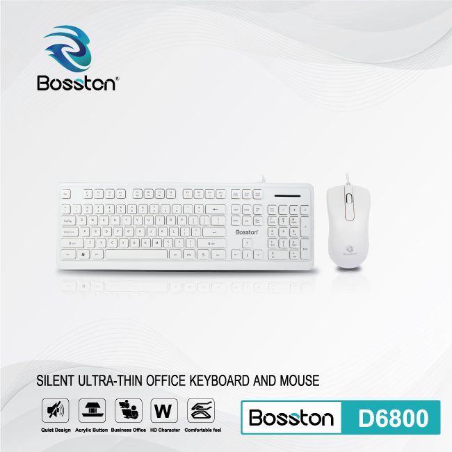 Key Mouse Bosston có dây D6800 - TRẮNG
