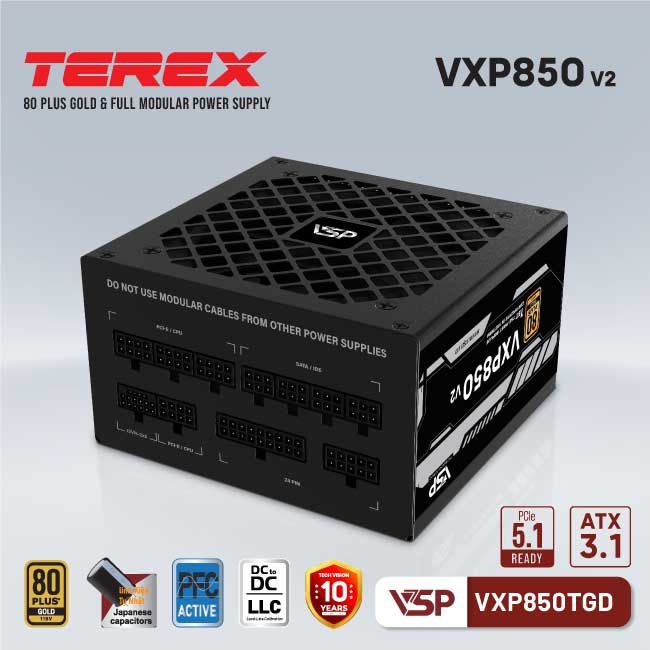 Power VSP TECHNOLOGY SPREAD VXP850TGD - V2 (80 Plus Gold /100-240V)