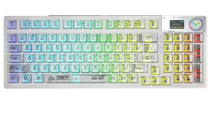 Bàn phím Cơ Key Gaming 3 mode AULA F98 Pro - Đen ( Bluetooth/ Wireless/ Led RGB )
