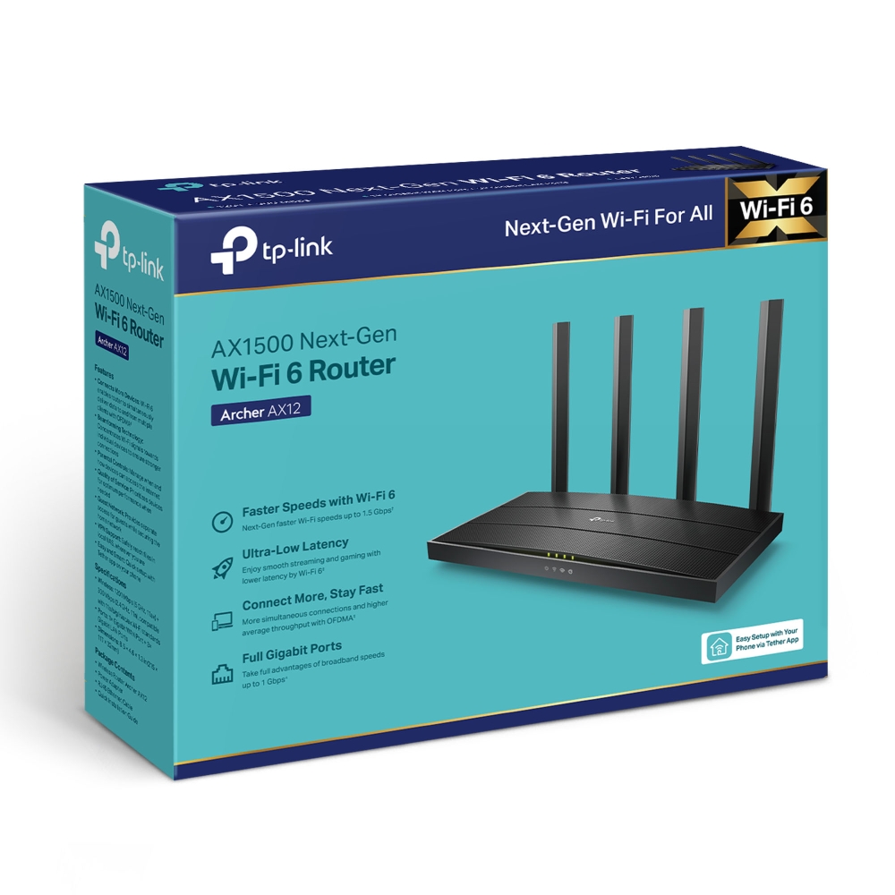 Bộ thu phát vô tuyến băng tần 2.4/5 GHz TPLink Archer AX12