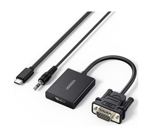 Dây chuyển đổi VGA sang HDMI màu đen dài 25cm Ugreen (50945)