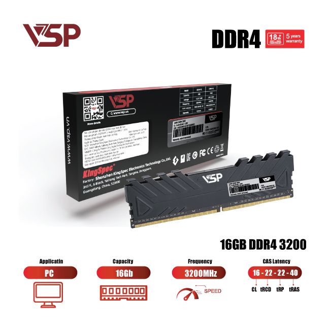 Bộ nhớ trong VSP 16GB/DDR4/3200