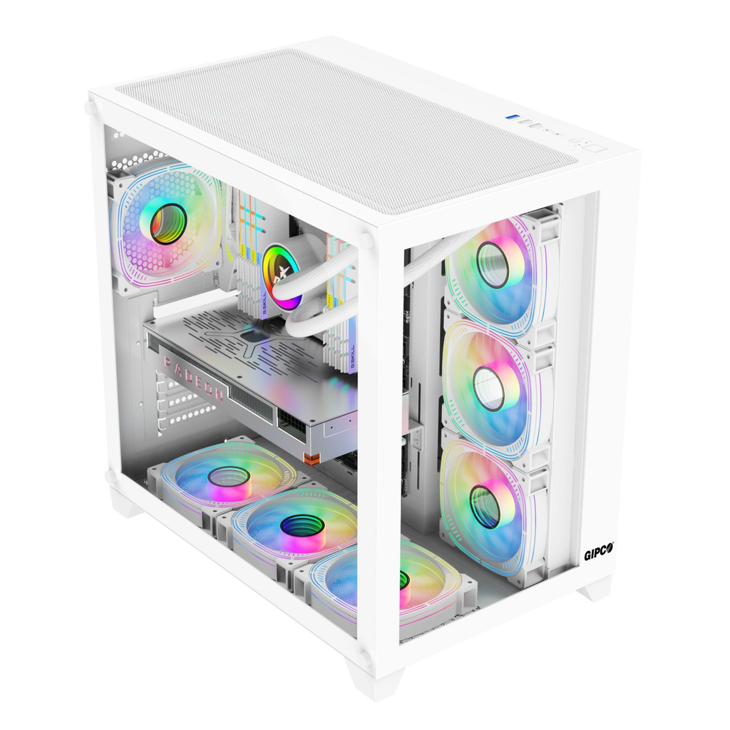 Vỏ thùng Gipco AQuarium GW258 TRẮNG( Không Kèm Fan)