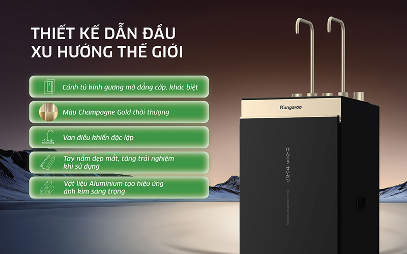 Máy lọc nước Kangaroo RO Ion kiềm tích hợp nóng lạnh KGHC13A3