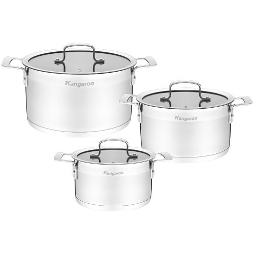 Bộ nồi Inox 5 lớp, đáy từ, Size16-20-24 KG2IP3S5