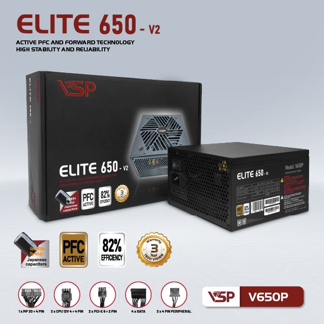 Nguồn VSPTECH ELITE V650P - V2