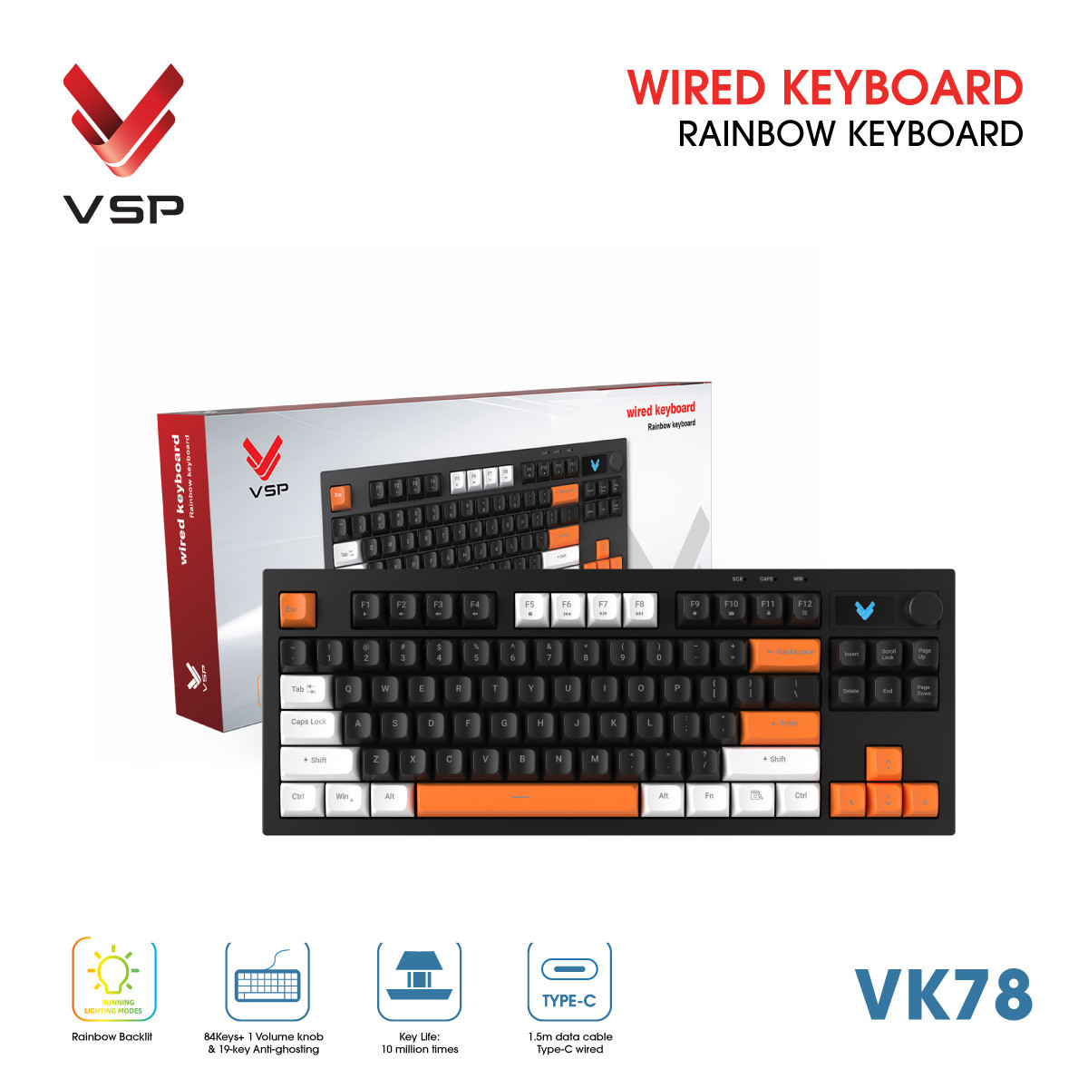 Bàn phím có dây VSP VK78 ( Giả cơ)
