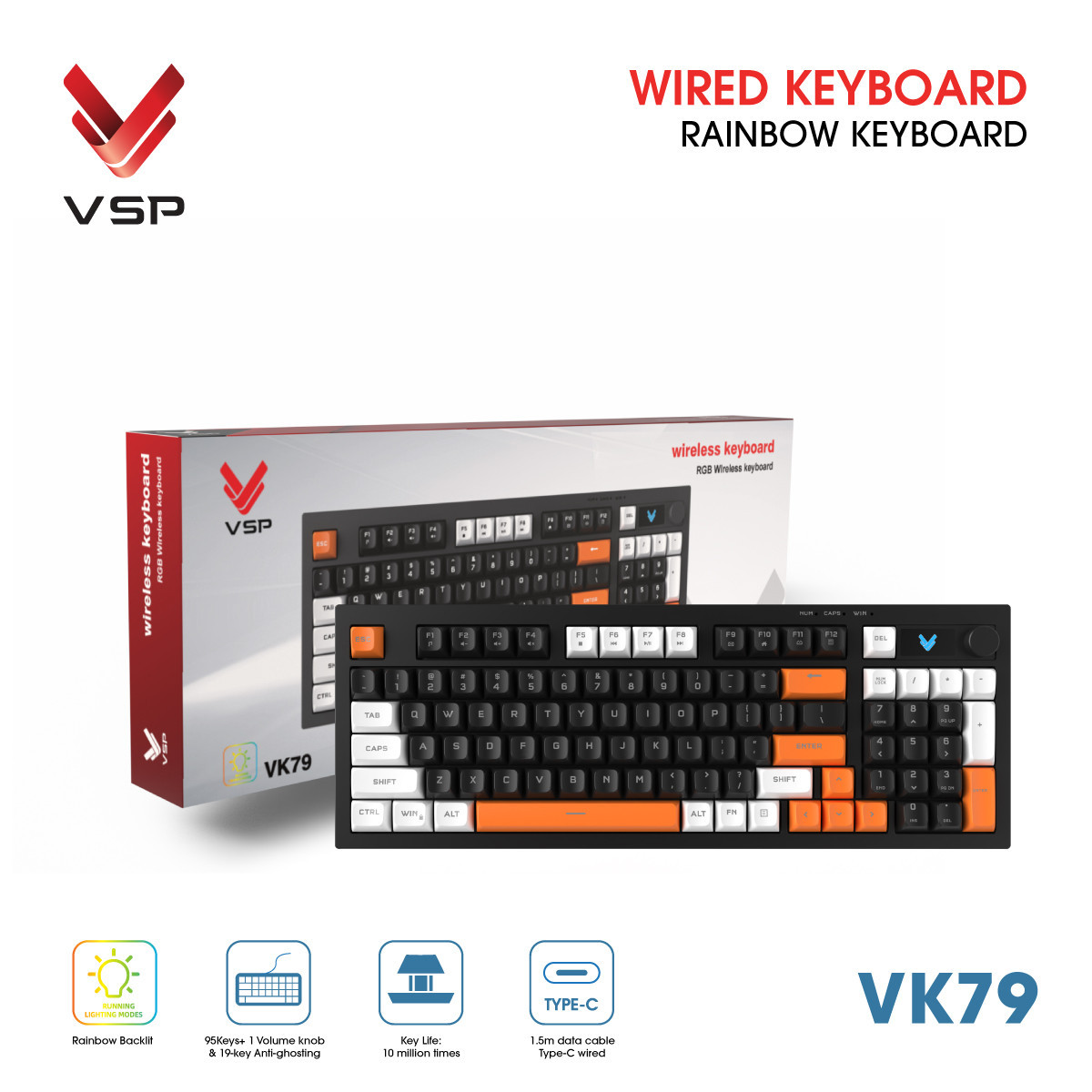 Bàn phím có dây VSP VK79 ( Giả cơ)