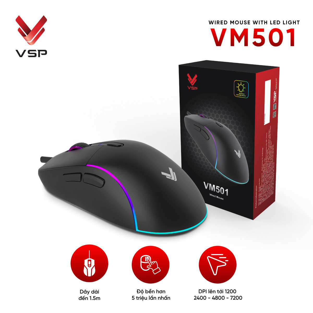 Chuột dây có dây VSP VM501