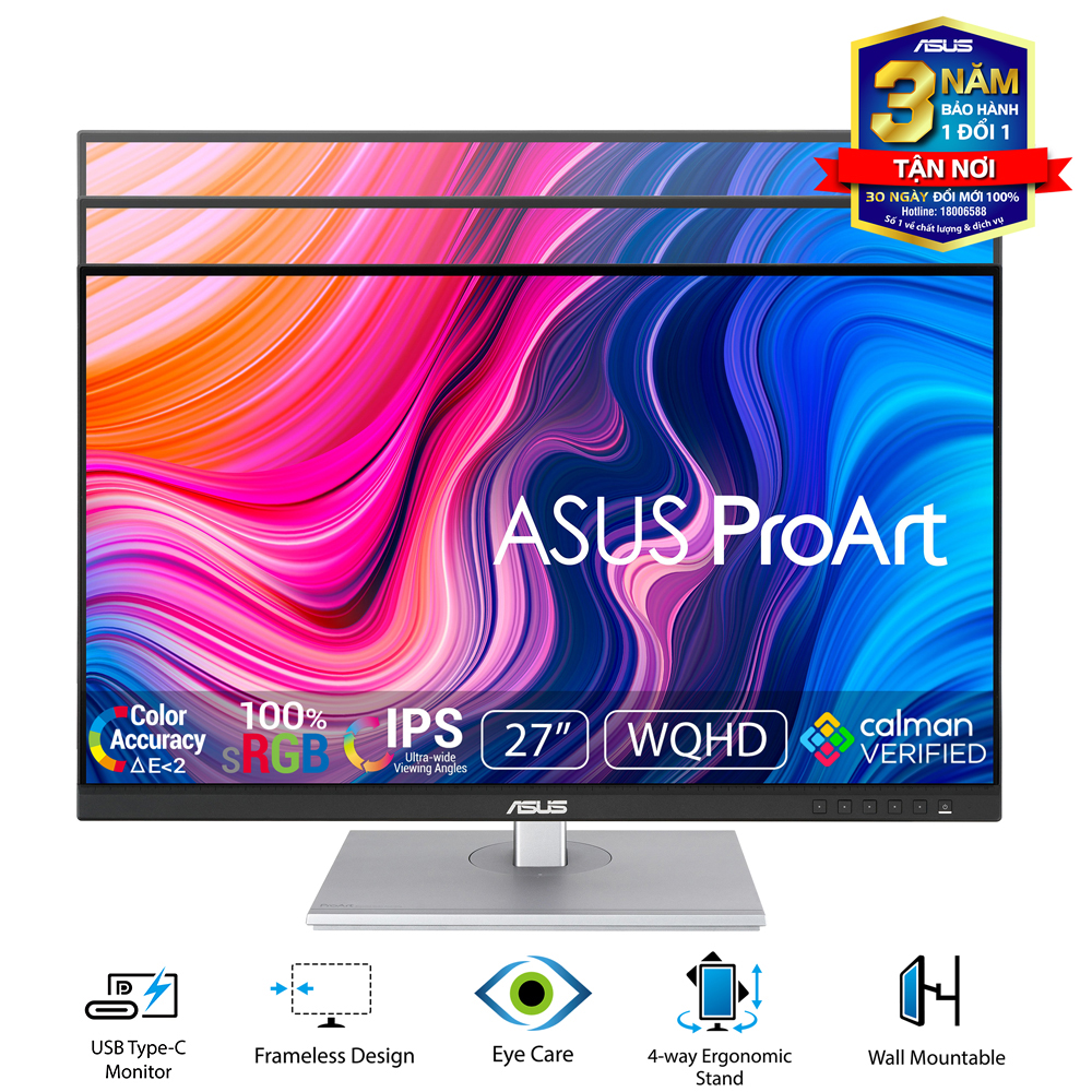 Màn hình ASUS ProArt PA278CV (27 inch-2K-IPS-USB TypeC) chuyên đồ họa