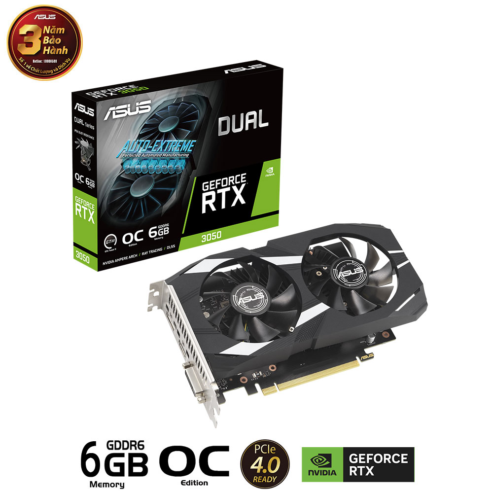 Card màn hình Asus Dual RTX 3050 OC 6GB (Dual-RTX3050-O6G)