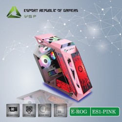 VỎ CASE VSP E-ROG ES1 GAMING PINK ( M-ATX) ( NO FAN)