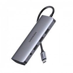 Bộ chuyển đổi USB C to HDMI+VGA+LAN 1Gbps+Hub USB3.0+SD/TF+Audio Ugreen 80133