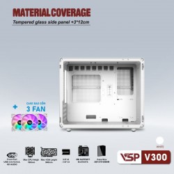 Vỏ case VSP V300 White (kèm 3 fan led)
