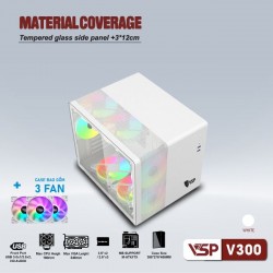 Vỏ case VSP V300 White (kèm 3 fan led)