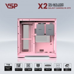Vỏ Case VSP X2 AQUANAUT Galaxy Gaming Pink(M-ATX) ( NO FAN)