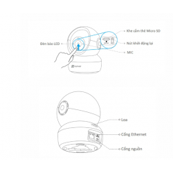 Camera EZVIZ C6N Pro 3MP 2K W1 Color Wifi quay quét 360 độ trong nhà, có màu ban đêm