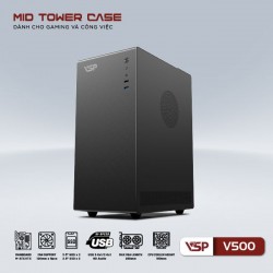 Vỏ thùng VSP V500 - Đen (mATX/Mid Tower)( Không FAN)