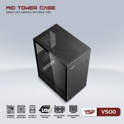 Vỏ thùng VSP V500 - Đen (mATX/Mid Tower)( Không FAN)