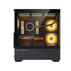 Vỏ Case KENOO ESPORT AK400 - Màu Đen (EATX, Case Bể Cá)