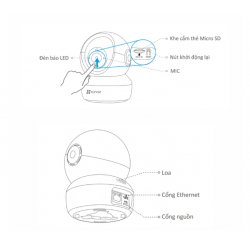 Camera EZVIZ H6C Pro 3MP 2K W1 Color Wifi quay quét 360 độ trong nhà, có màu ban đêm